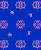 Bright Blue Pink Floral Mandala Rug