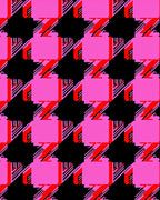 Bold Pink Black Stripe Checkered Rug