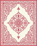 Elaborate Red Floral Pattern Design Rug