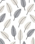 Feather Pattern Design In Grey And White Rug
