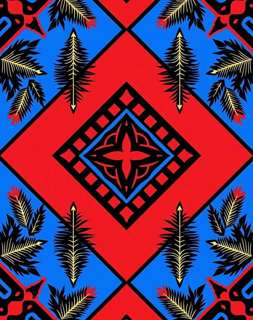 Bold Geometric Tropical Pattern Rug