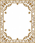 Ornate Floral Vines Gold Accent Rug