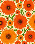 Retro Orange Daisy Floral Pattern Rug