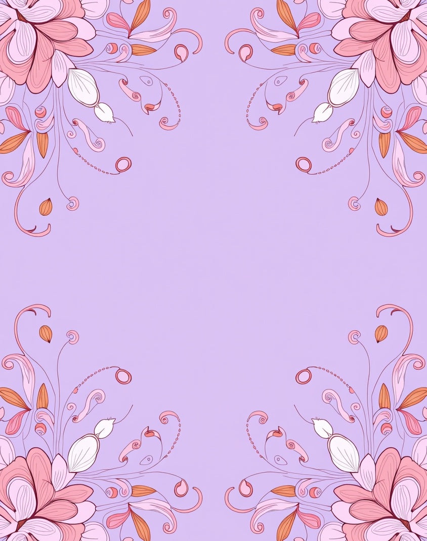 Floral Swirls Pastel Pattern Rug