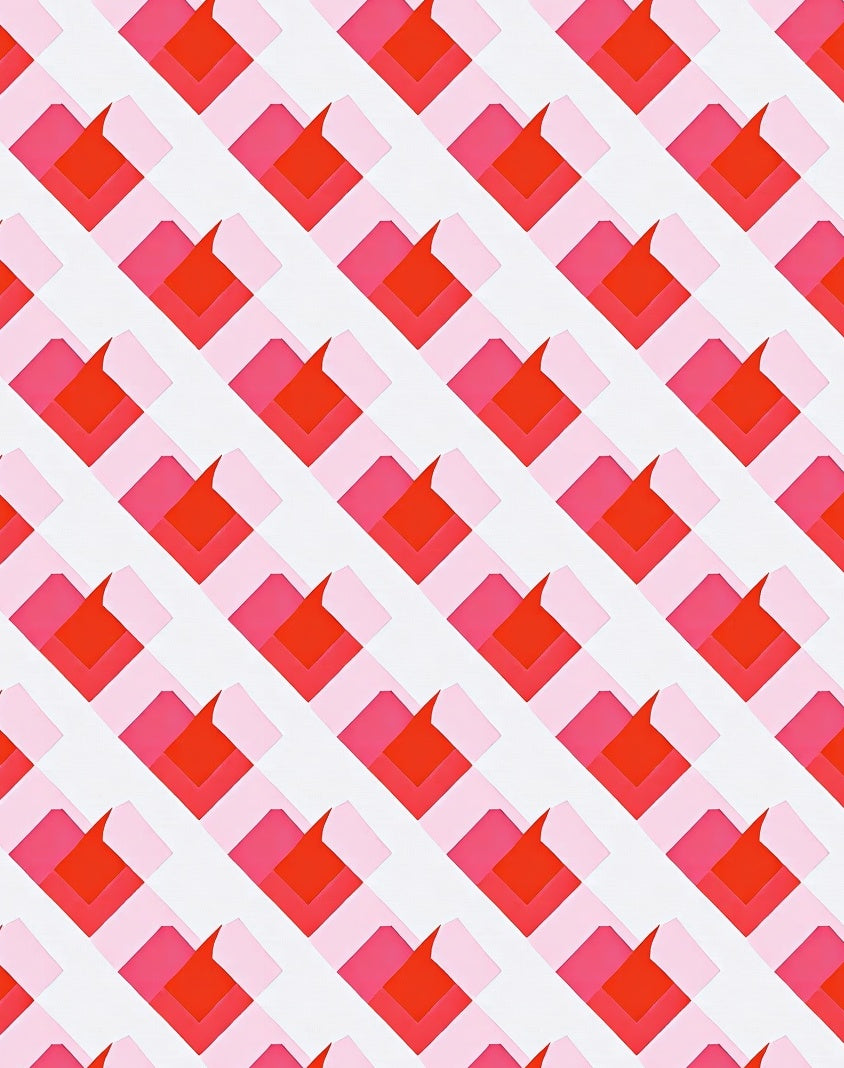 Geometric Heart Patterned Rug