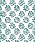 Deep Teal Abstract Floral Pattern Rug