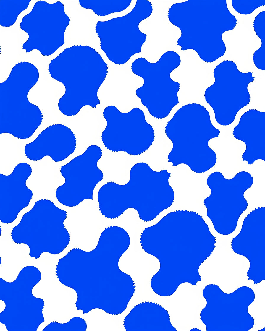 Blue Cream Swirl Pattern Rug