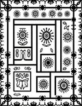Bold Sun Leaf Graphic Pattern Rug