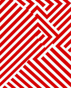 Red White Angular Geometric Pattern Rug