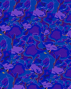 Abstract Blue Purple Swirl Pattern Rug