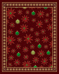 Crimson Poinsettia Ornament Border Rug