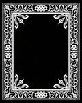 Elegant White Ornamental Border Design Rug