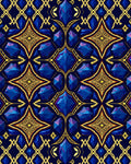 Ornate Royal Blue Gem Pattern Rug