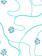 Teal Floral Vine Pattern Rug