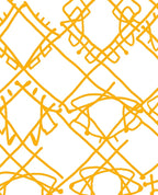 Abstract Yellow Geometric Net Rug