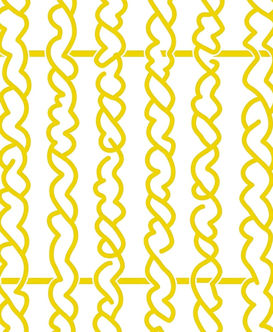 Golden Braided Rope Pattern Rug