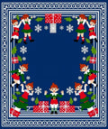 Christmas Elves Presents Snowflake Border Design Rug