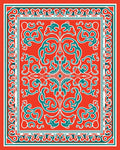 Ornate Floral Scrollwork Pattern Rug