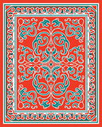 Ornate Floral Scrollwork Pattern Rug