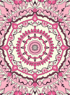 Pink Floral Mandala Design Rug
