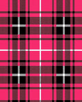 Bold Pink Black White Plaid Pattern Rug