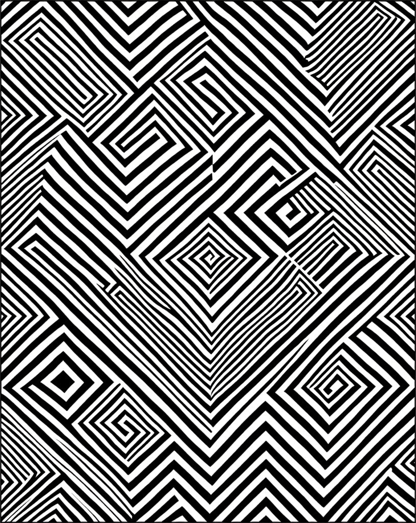 Optical Illusion Geometric Pattern Rug