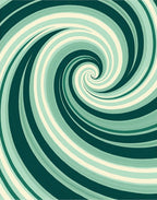 Abstract Green Swirl Pattern Rug