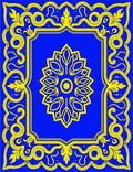 Royal Blue Yellow Floral Ornament Rug