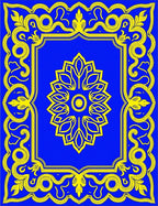 Royal Blue Yellow Floral Ornament Rug