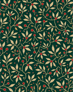 Art Nouveau Berry Leaf Pattern Rug