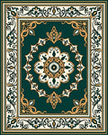 Ornate Floral Medallion With Regal Border Rug