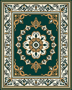 Ornate Floral Medallion With Regal Border Rug
