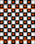 Spooky Pumpkin Chessboard Pattern Rug