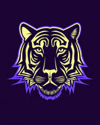 Bold Tiger Face Tribal Design Rug