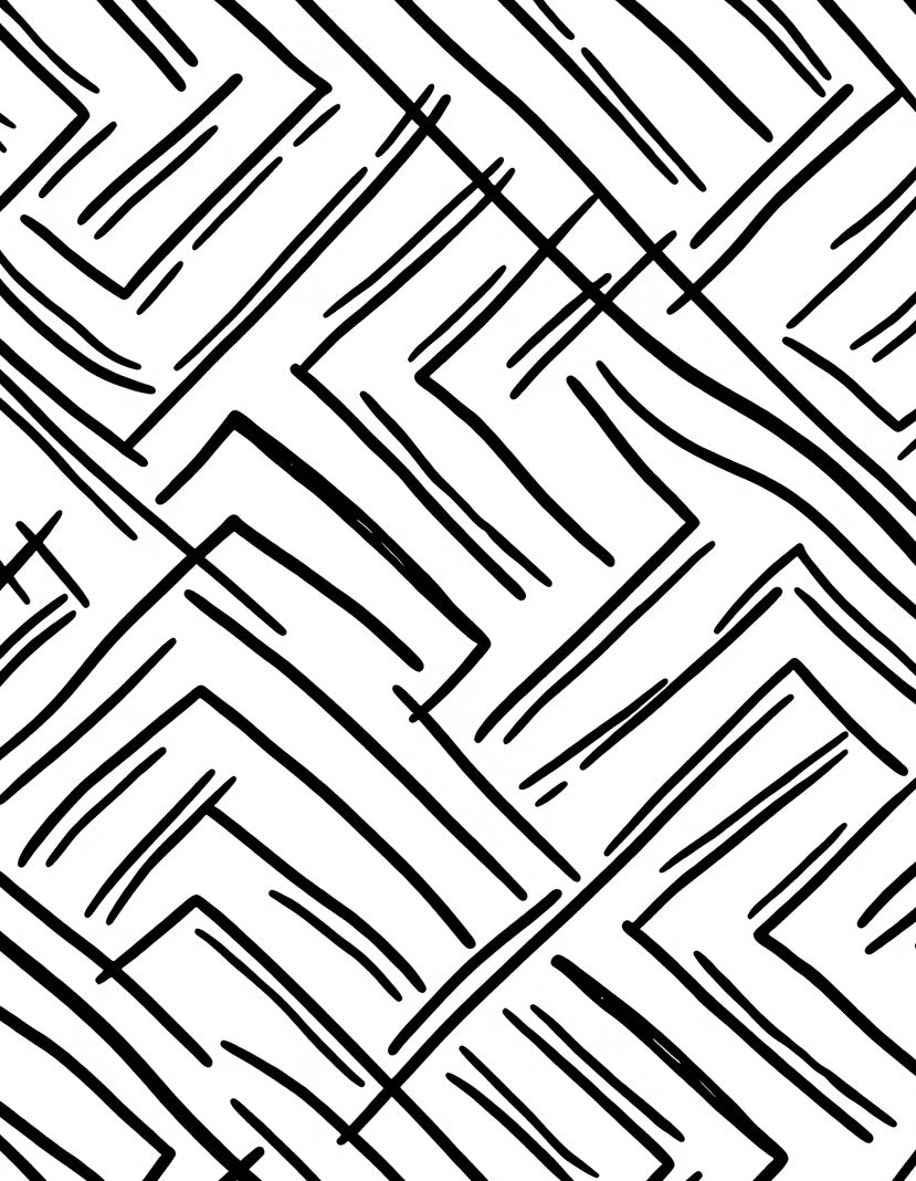 Abstract Line Art Geometric Pattern Rug