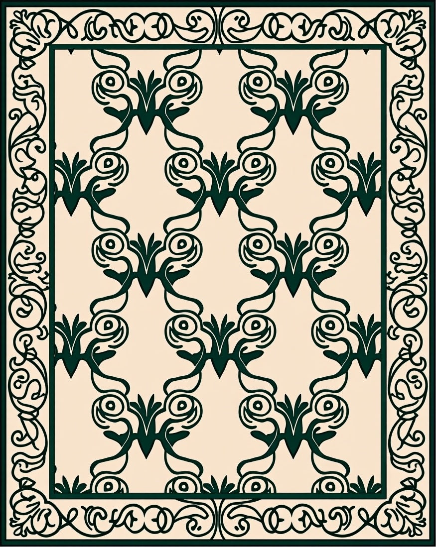 Regal Vintage Floral Scroll Rug