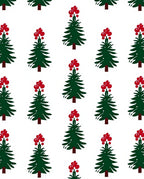Evergreen Trees with Red Berries Rug