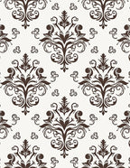 Classic Damask Floral Scroll Pattern Rug