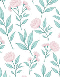 Floral Branch Pattern with Pink Blooms Rug