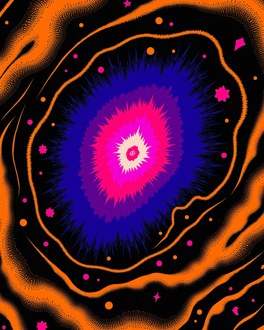 Explosive Galactic Aura Pattern Rug