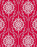 Red White Intricate Floral Pattern Rug