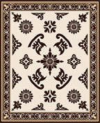 Elegant Intricate Floral Medallion Design Rug