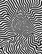 Monochrome Organic Wavy Pattern Rug