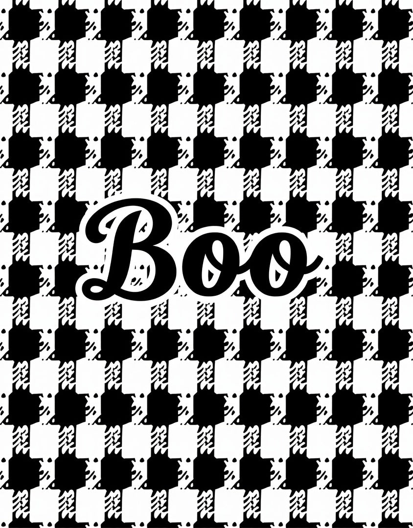 Black White Houndstooth Pattern Rug