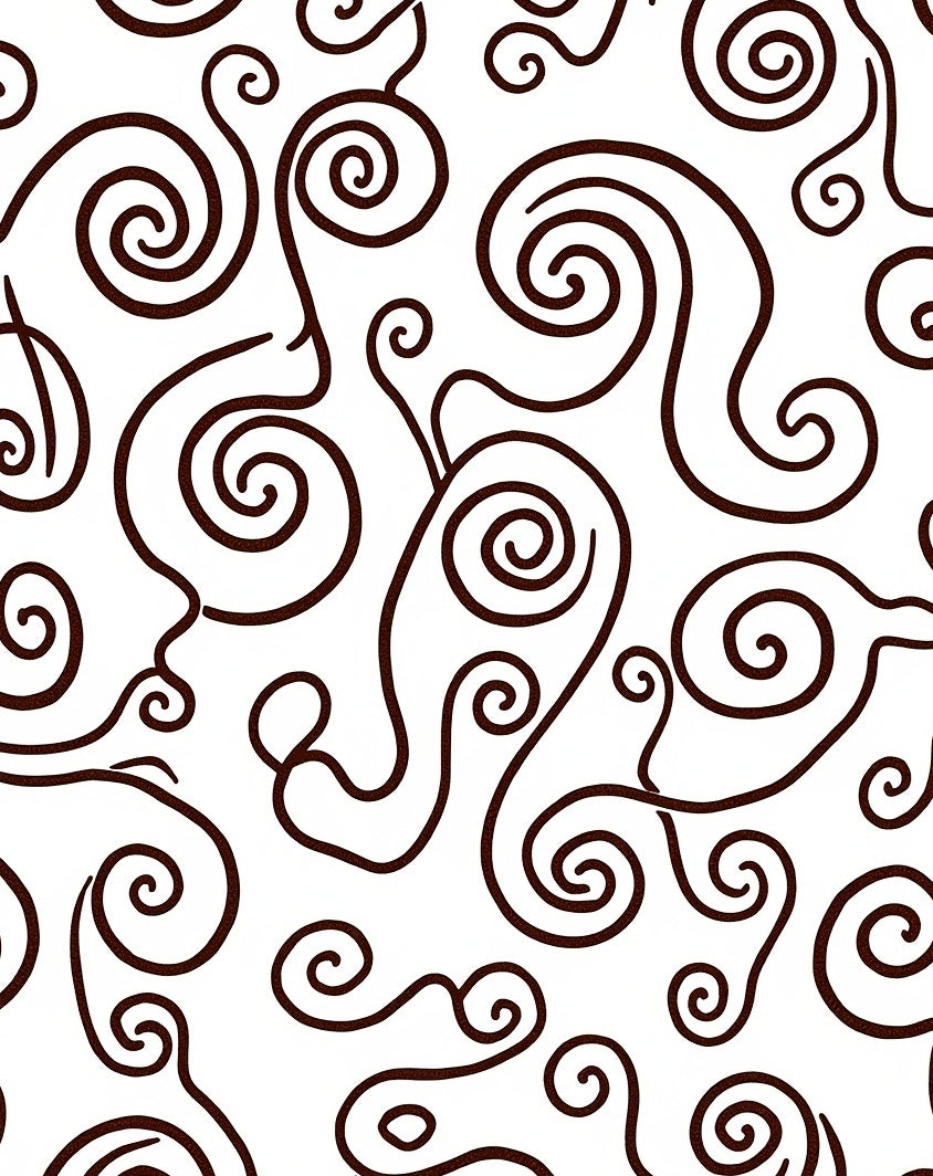 Dark Swirls White Abstract Organic Pattern Rug