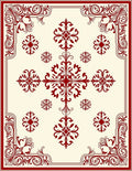 Traditional Red Cream Damask Rug