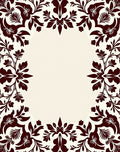 Dark Floral Damask Pattern Rug
