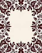Dark Floral Damask Pattern Rug