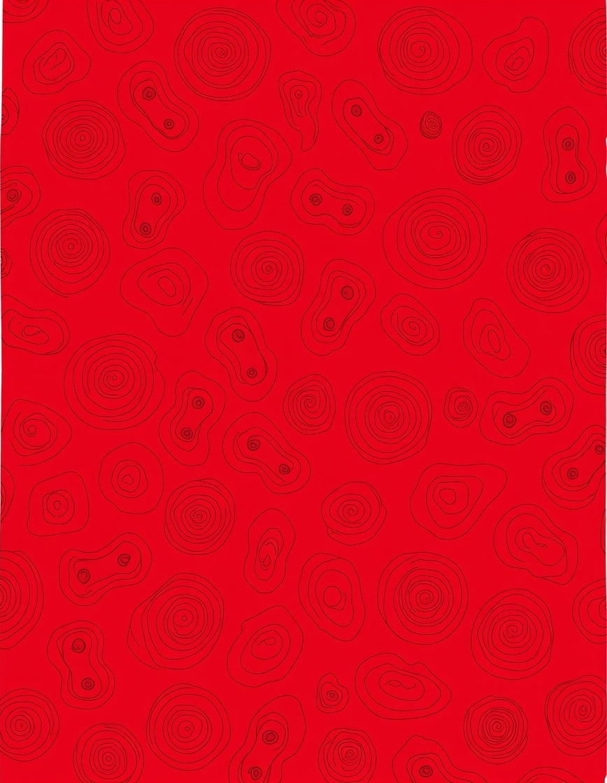 Abstract Organic Shapes Red Design Rug