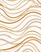 Golden Flowing Wave Pattern Rug